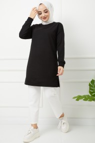 Düz Sade Sweat - Siyah