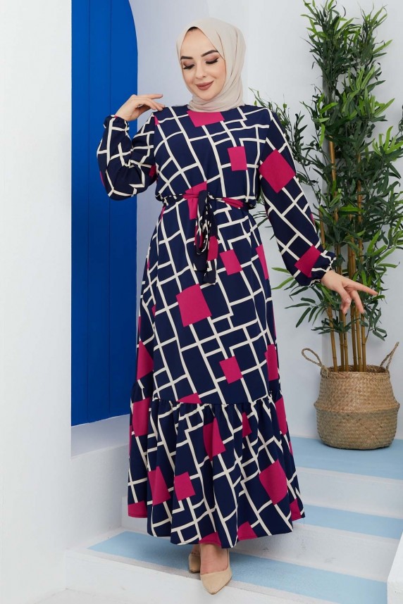 Kristal Elbise - Fuşya