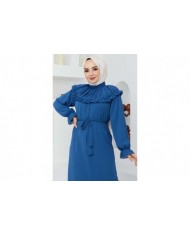 Roba Volanlı Elbise - İndigo