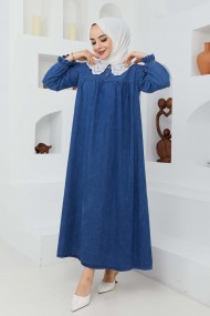 Dantel Yaka Kot Elbise