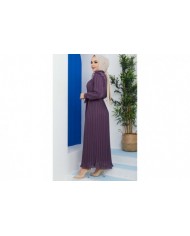 Pilise Detaylı Elbise - Lila