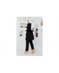 Kemerli Taşlı Takım - Siyah