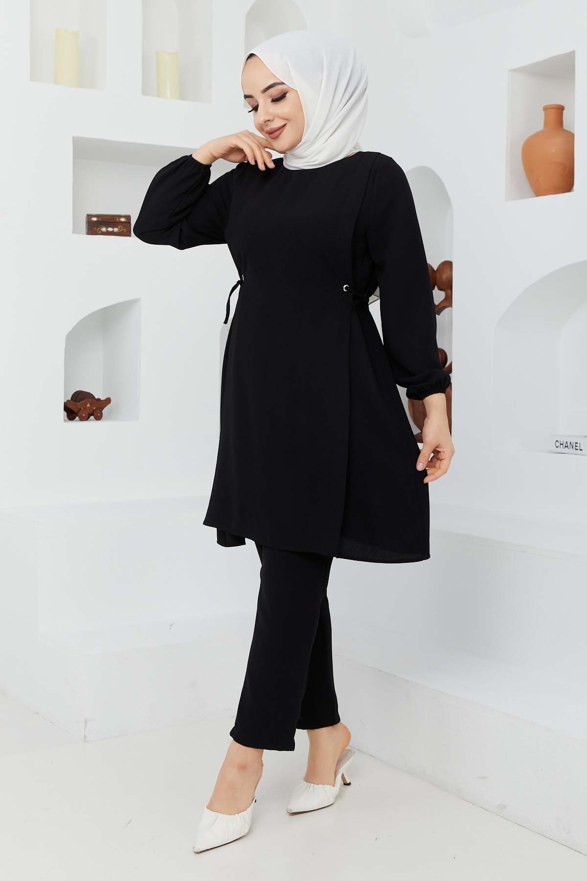 Bağlamalı Takım - Siyah