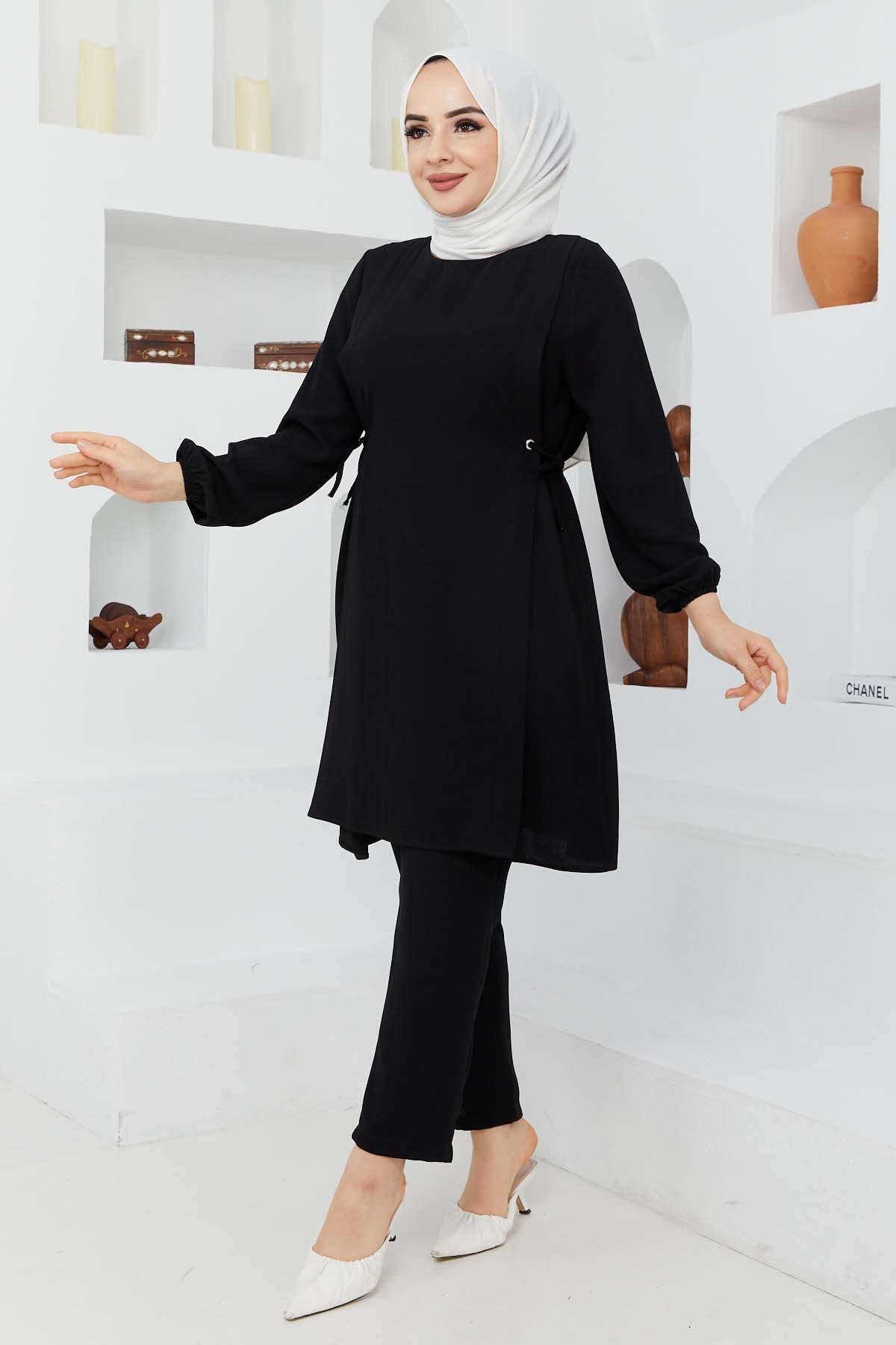 Bağlamalı Takım - Siyah