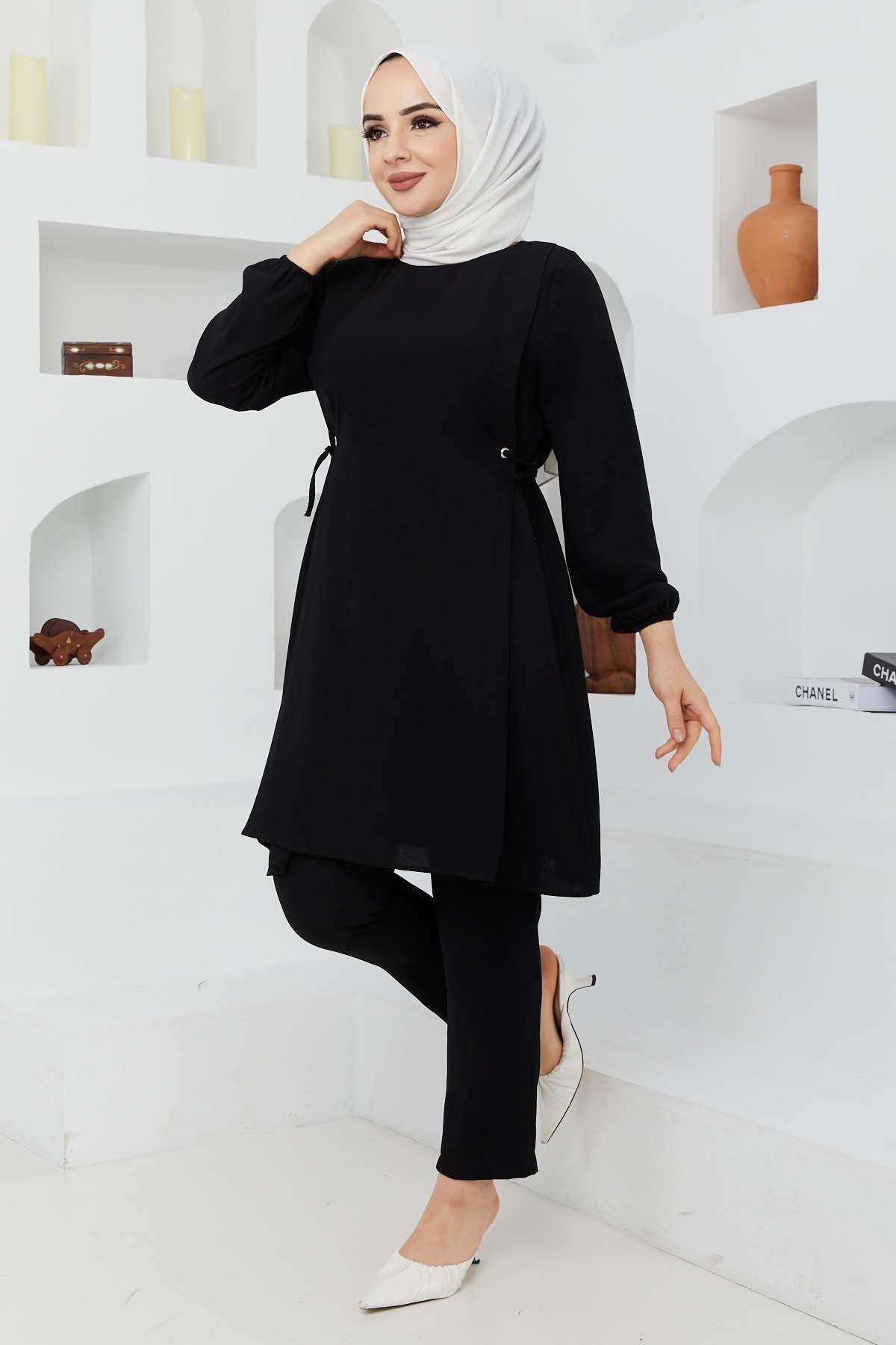 Bağlamalı Takım - Siyah