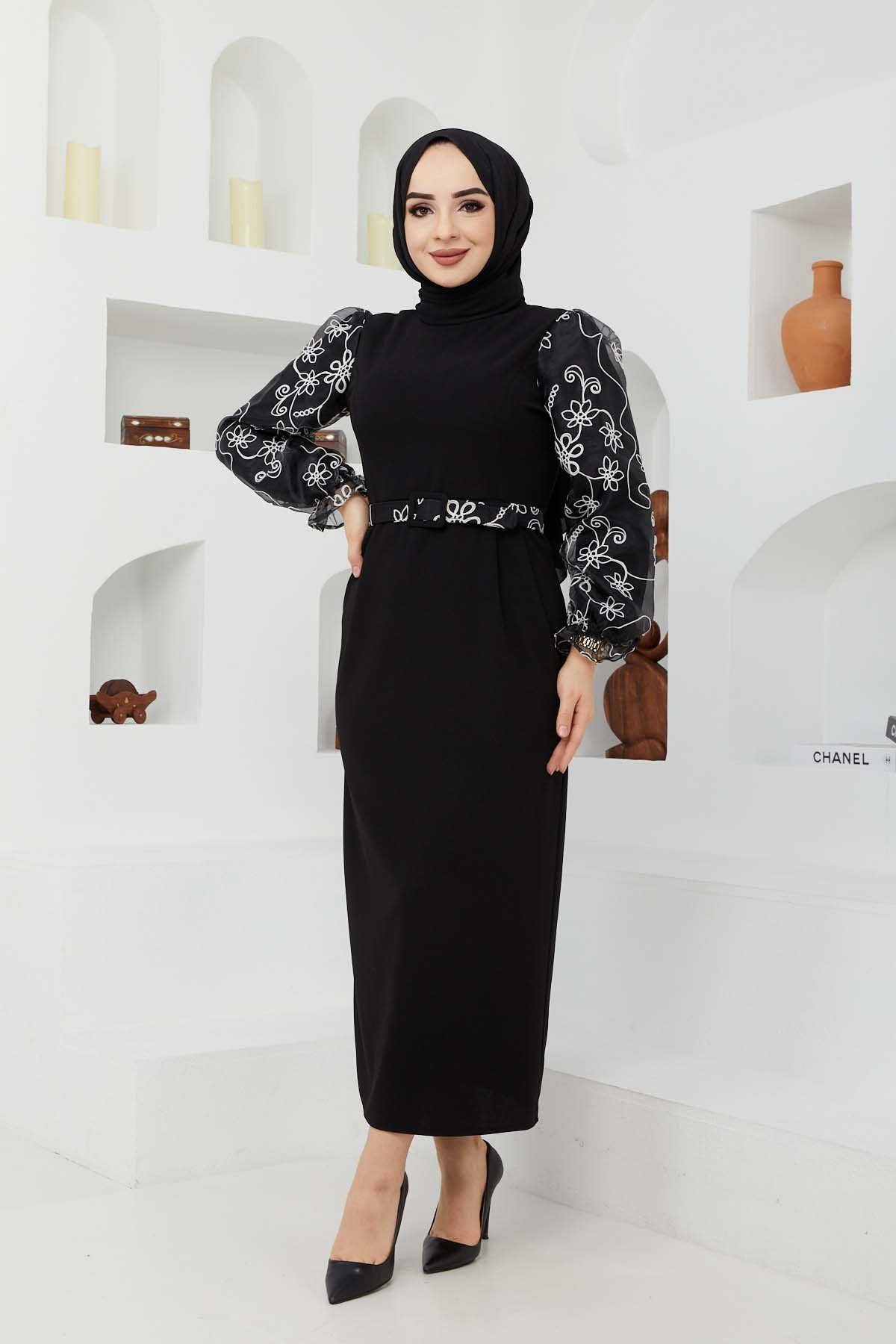 Organize Kol Elbise - Siyah