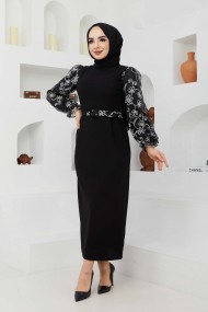 Organize Kol Elbise - Siyah