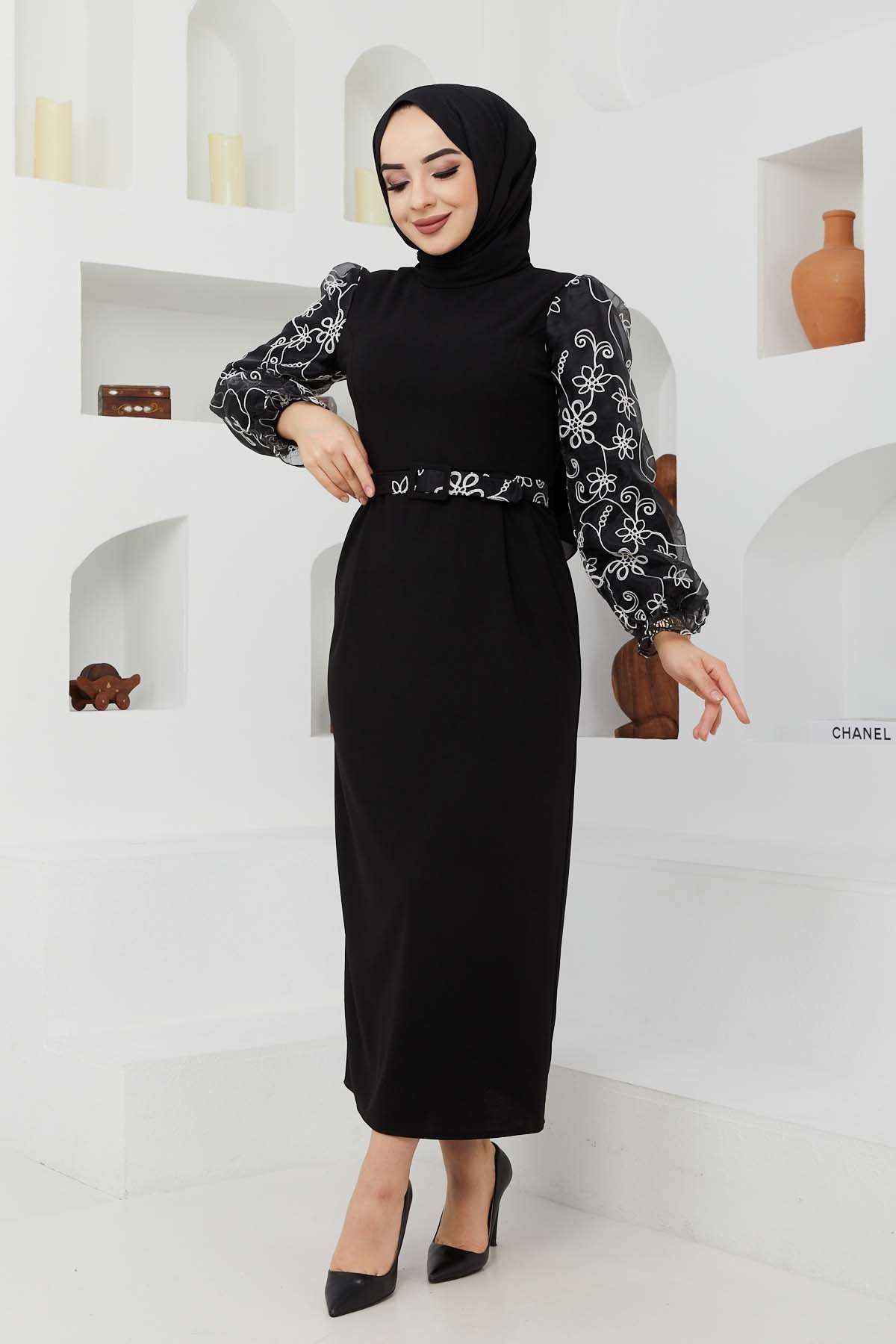 Organize Kol Elbise - Siyah