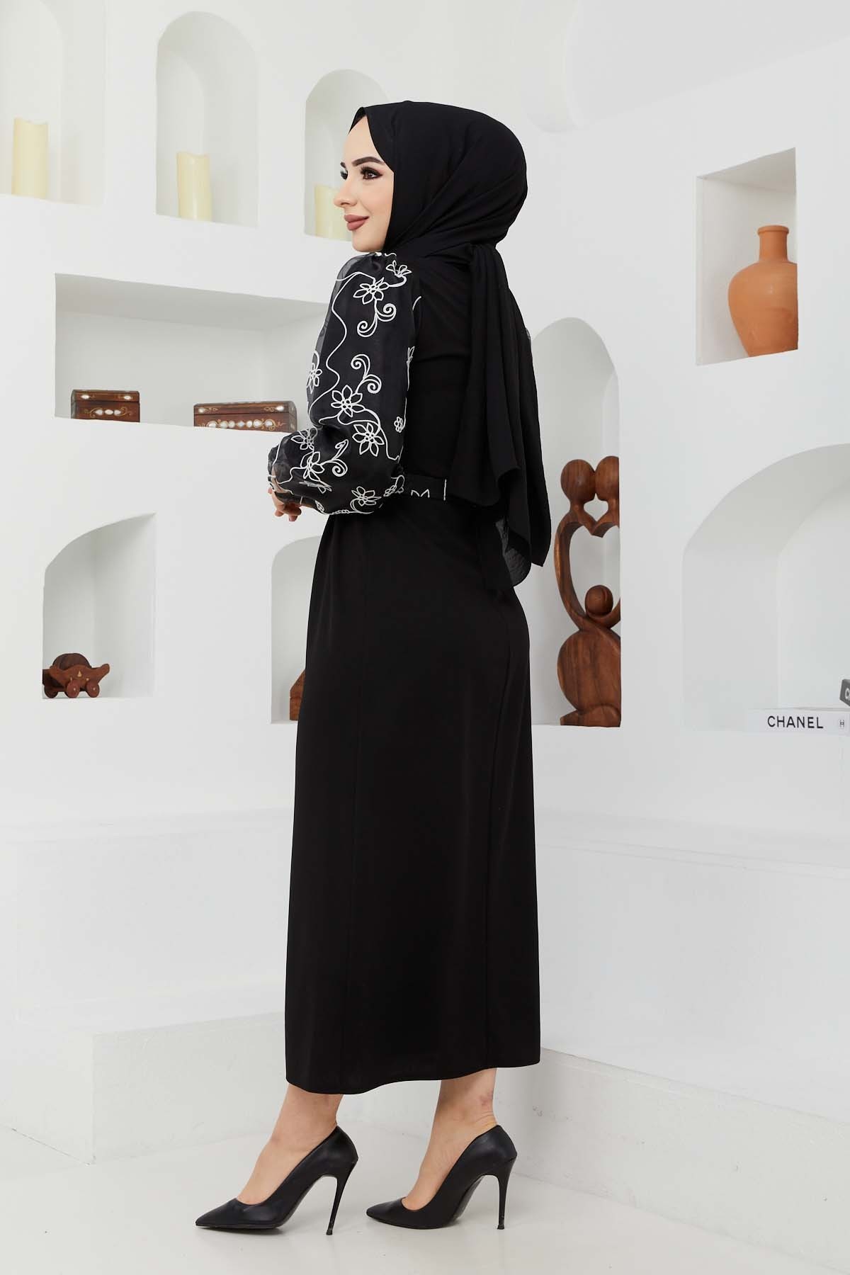 Organize Kol Elbise - Siyah