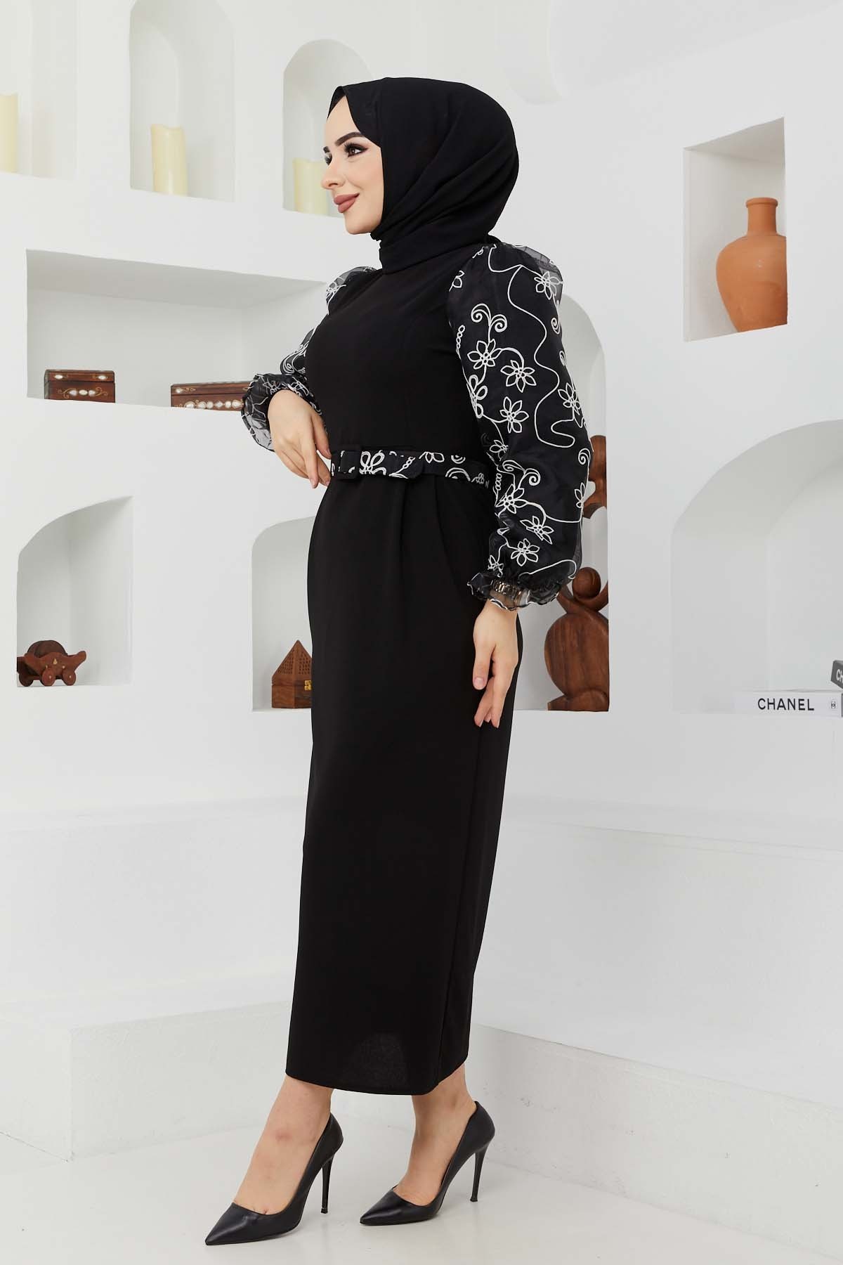 Organize Kol Elbise - Siyah