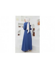 Eylül Krep Elbise - İndigo