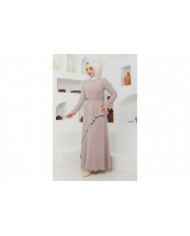 Eylül Krep Elbise - Bej