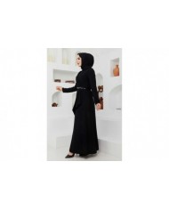 Eylül Krep Elbise - Siyah