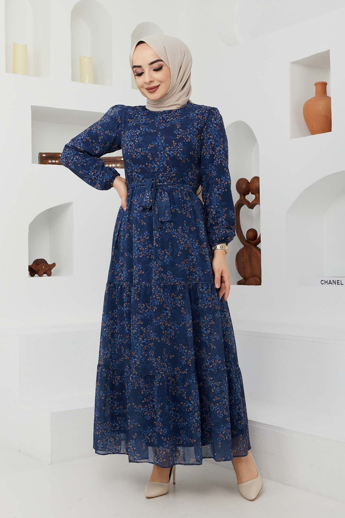 Çiçek Şifon Elbise - Laci