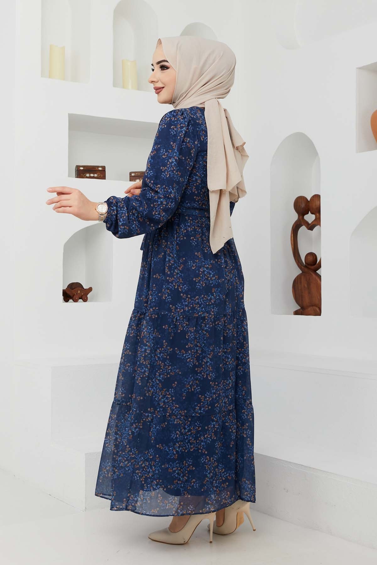 Çiçek Şifon Elbise - Laci