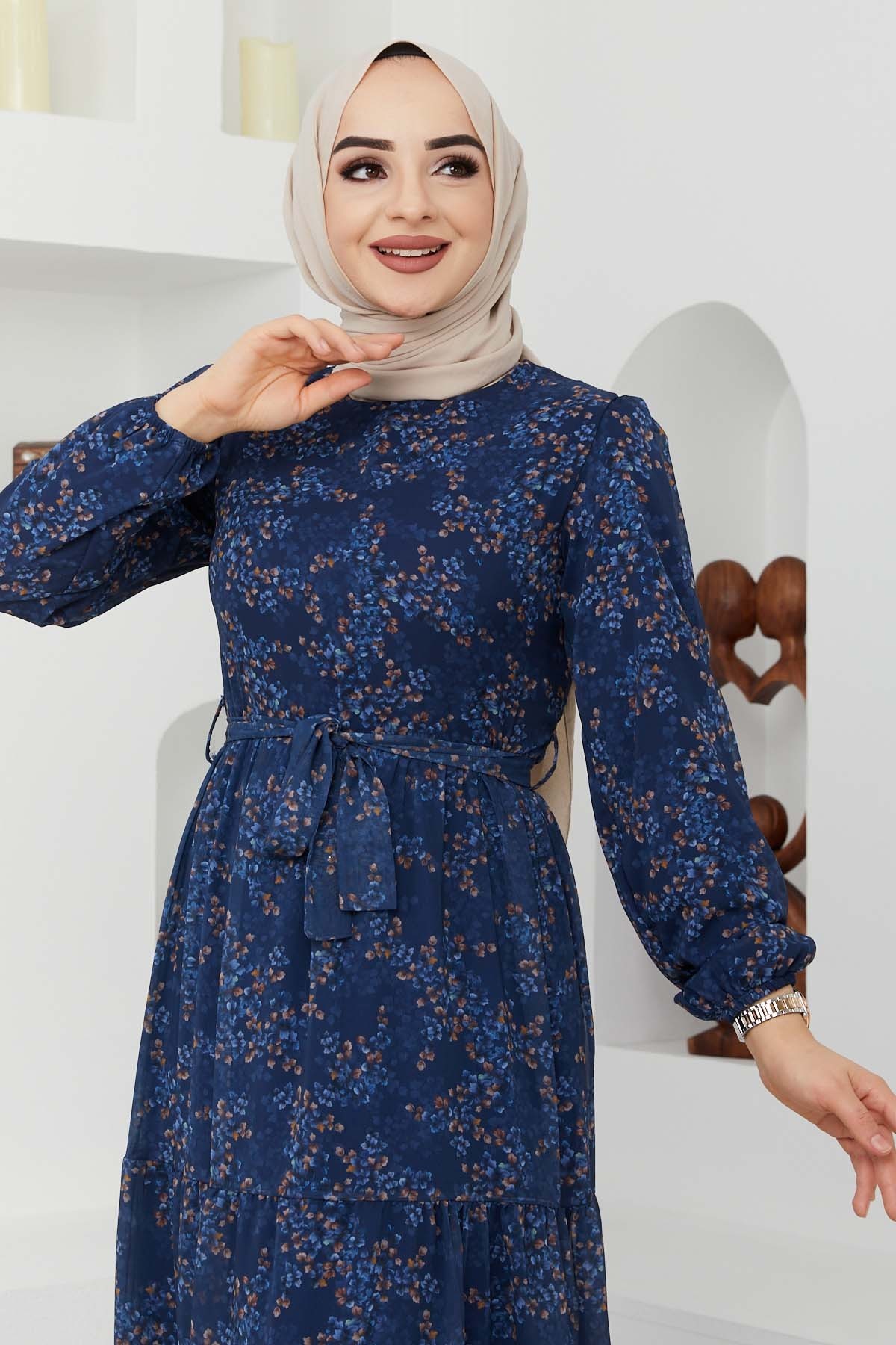 Çiçek Şifon Elbise - Laci