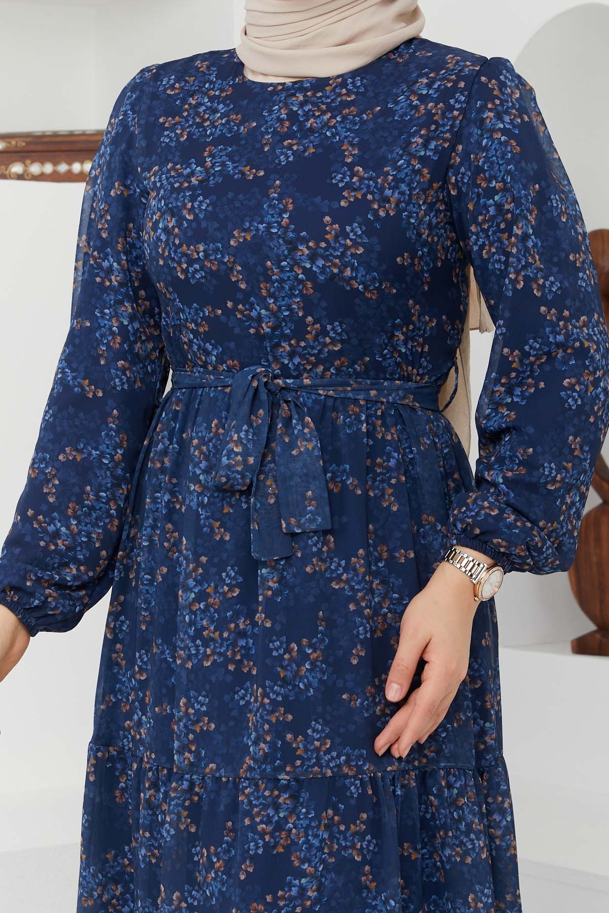 Çiçek Şifon Elbise - Laci