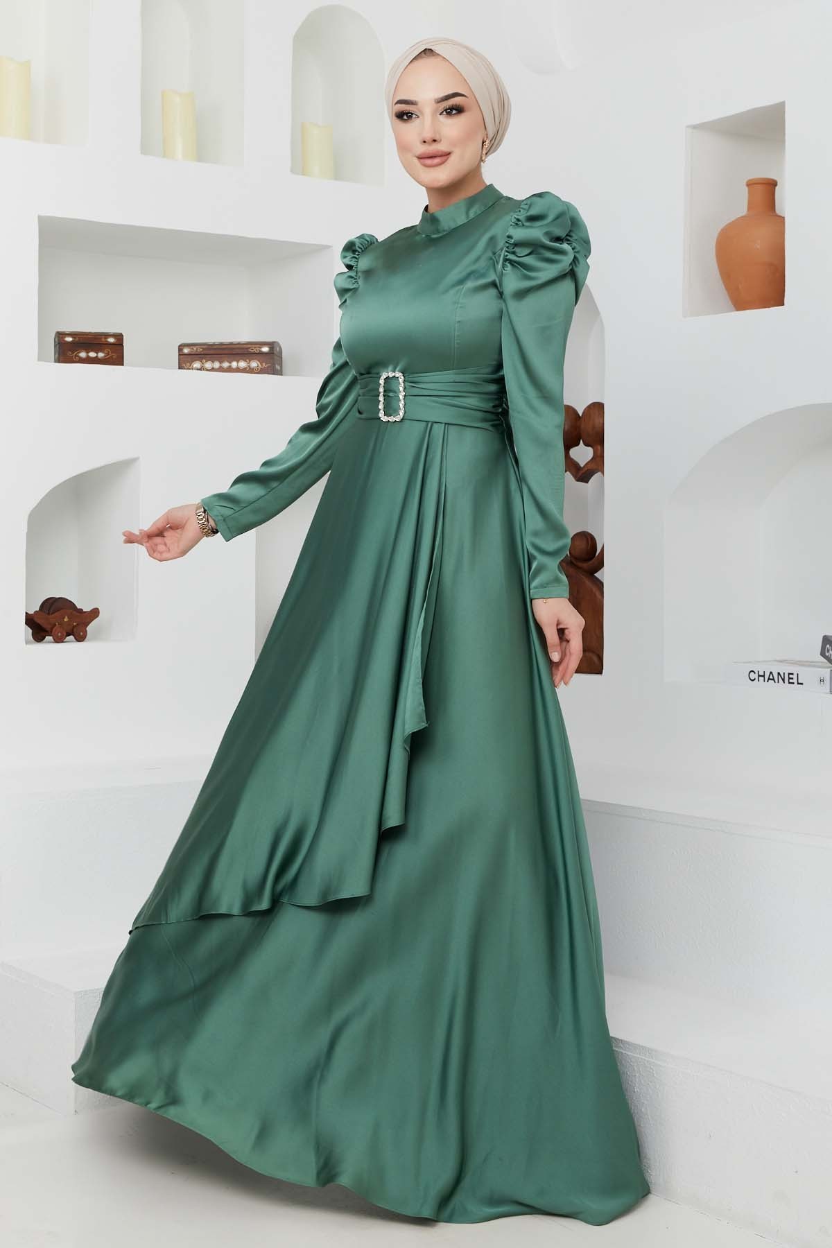 Bade Saten Abiye - Yeşil