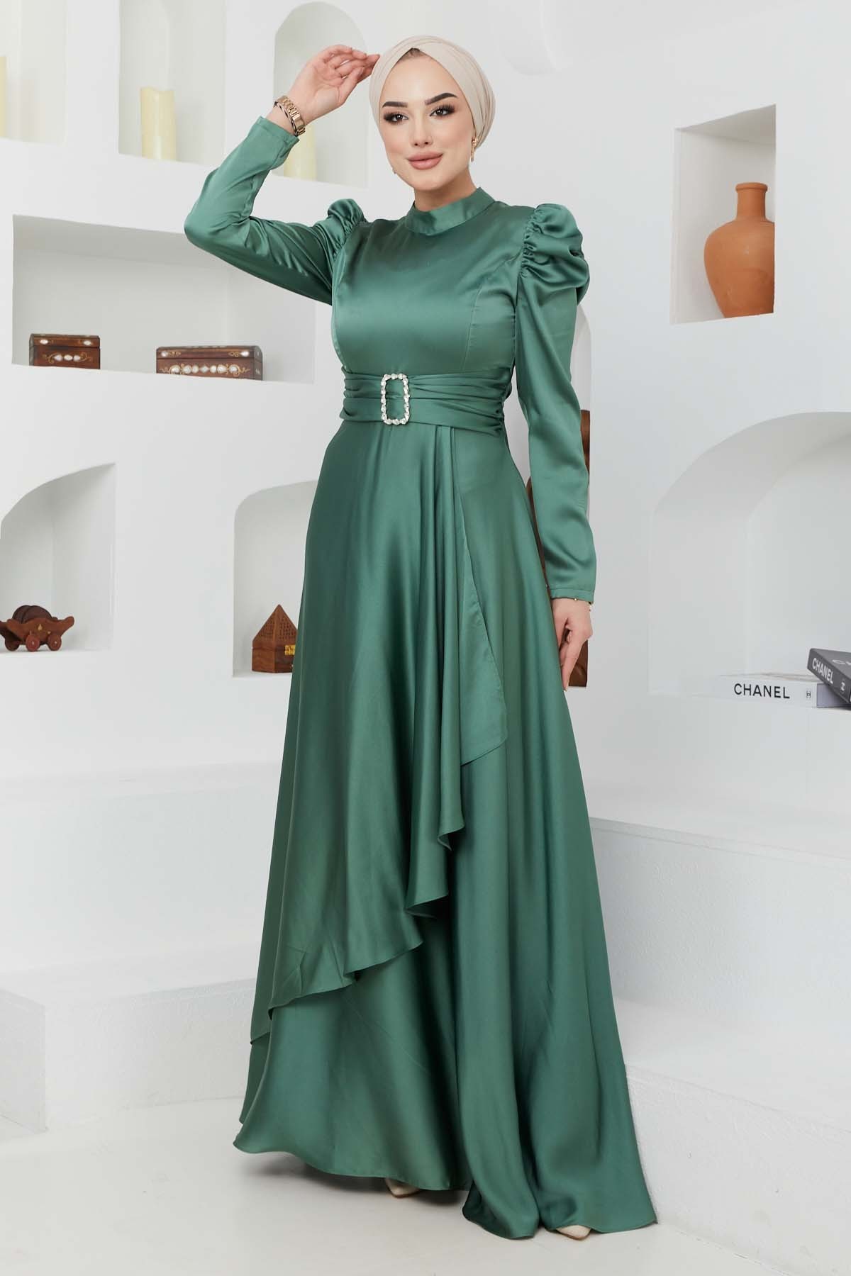 Bade Saten Abiye - Yeşil