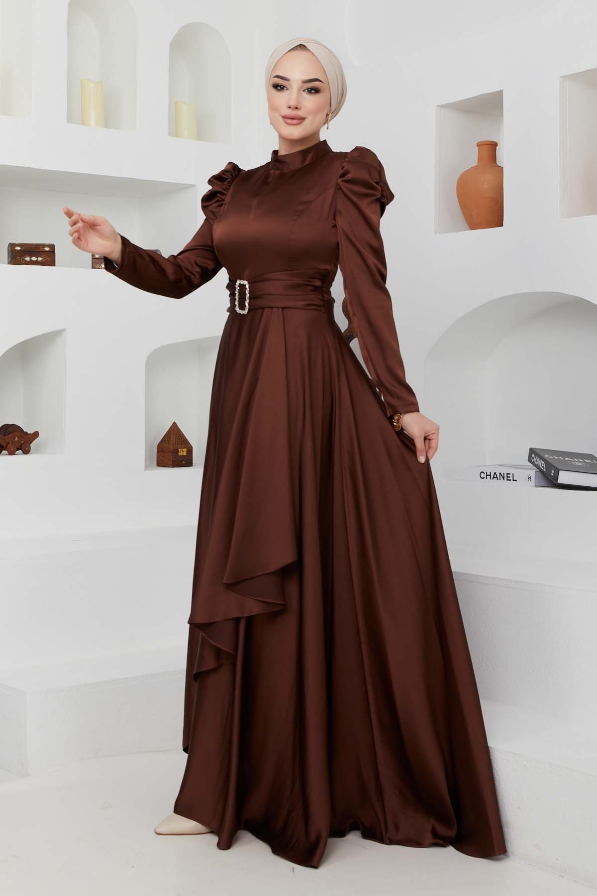 Bade Saten Abiye - Kahve