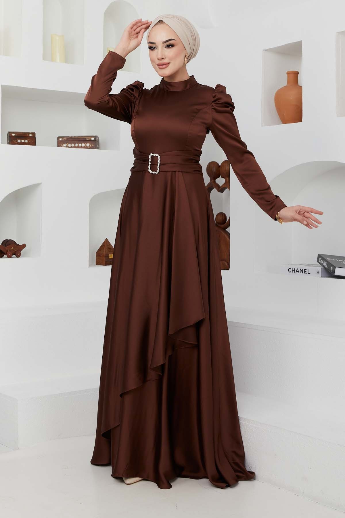 Bade Saten Abiye - Kahve