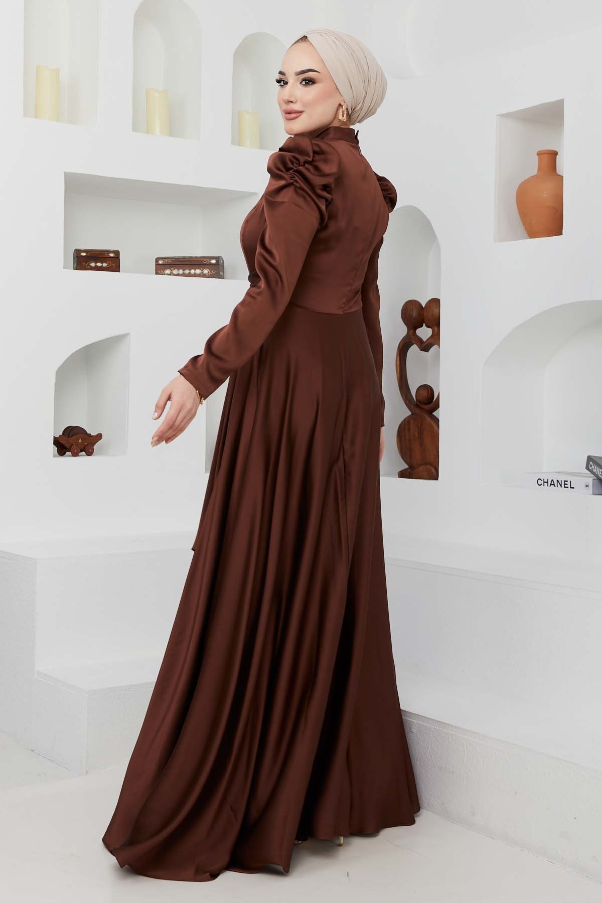 Bade Saten Abiye - Kahve