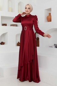 Bade Saten Abiye - Bordo