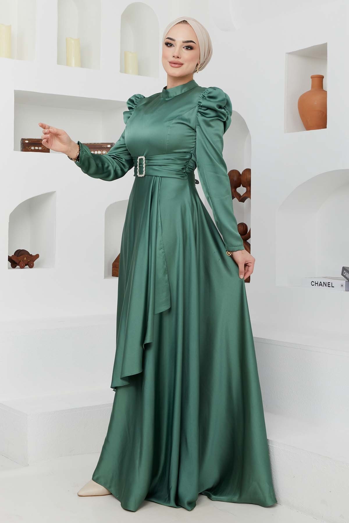 Bade Saten Abiye - Yeşil