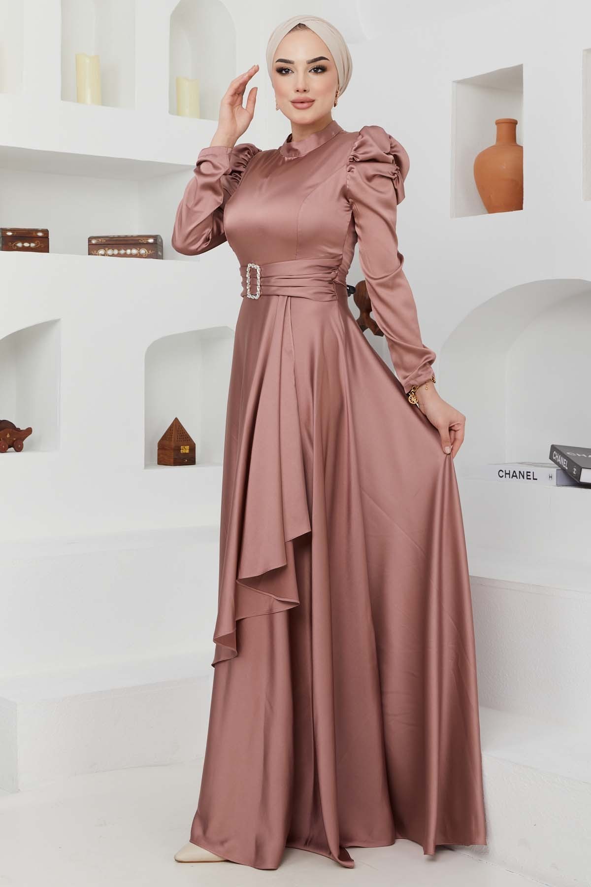 Bade Saten Abiye - Gül Kurusu