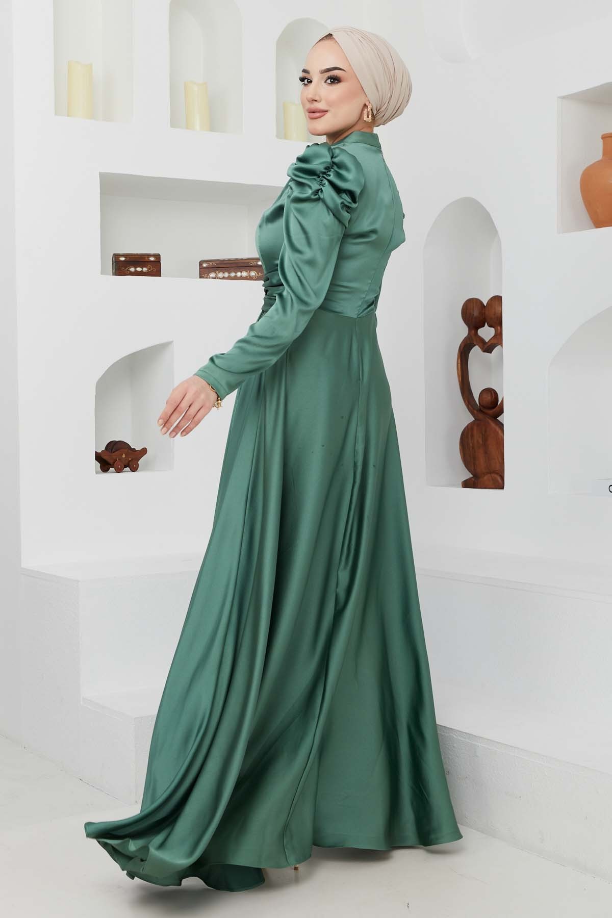 Bade Saten Abiye - Yeşil