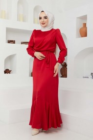Ahu Saten Abiye - Kırmızı