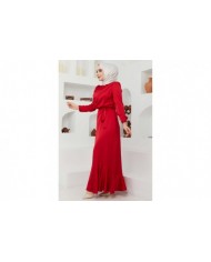 Ahu Saten Abiye - Kırmızı