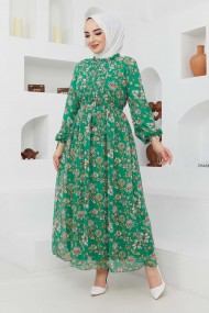 Sıla Şifon Elbise - Yeşil