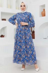 Sıla Şifon Elbise - Mavi