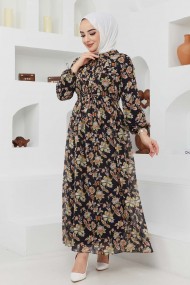 Sıla Şifon Elbise - Siyah