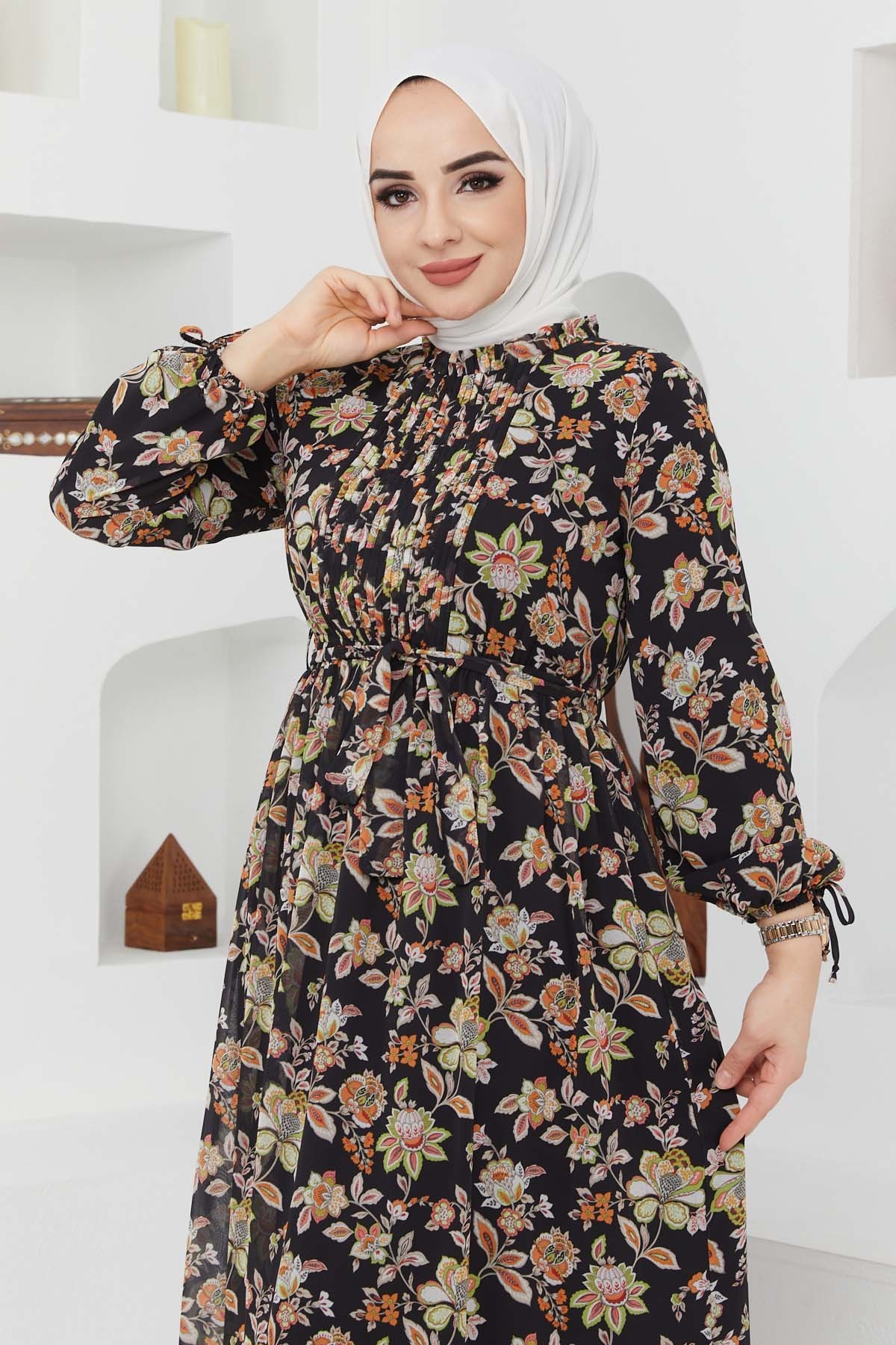 Sıla Şifon Elbise - Siyah