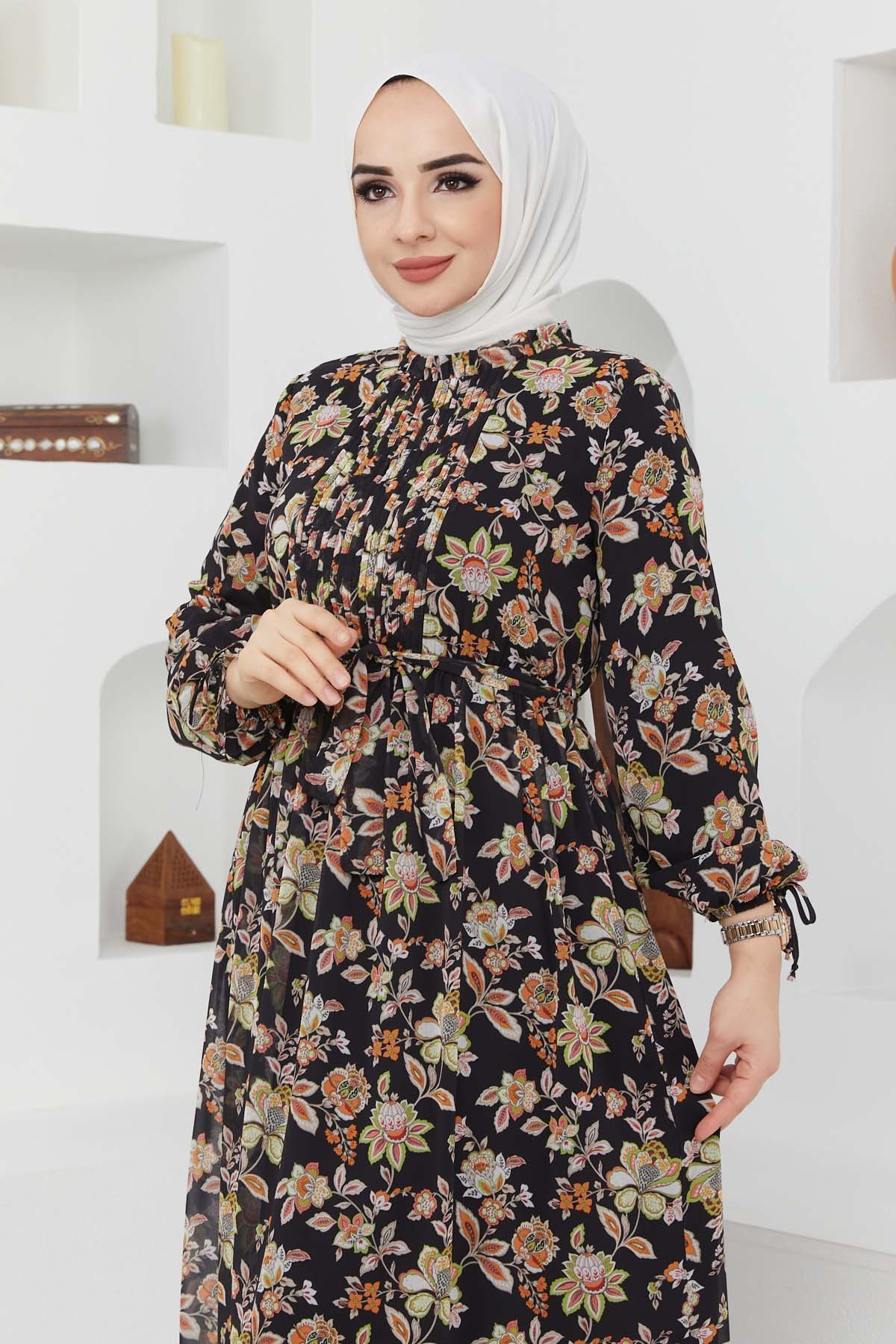 Sıla Şifon Elbise - Siyah