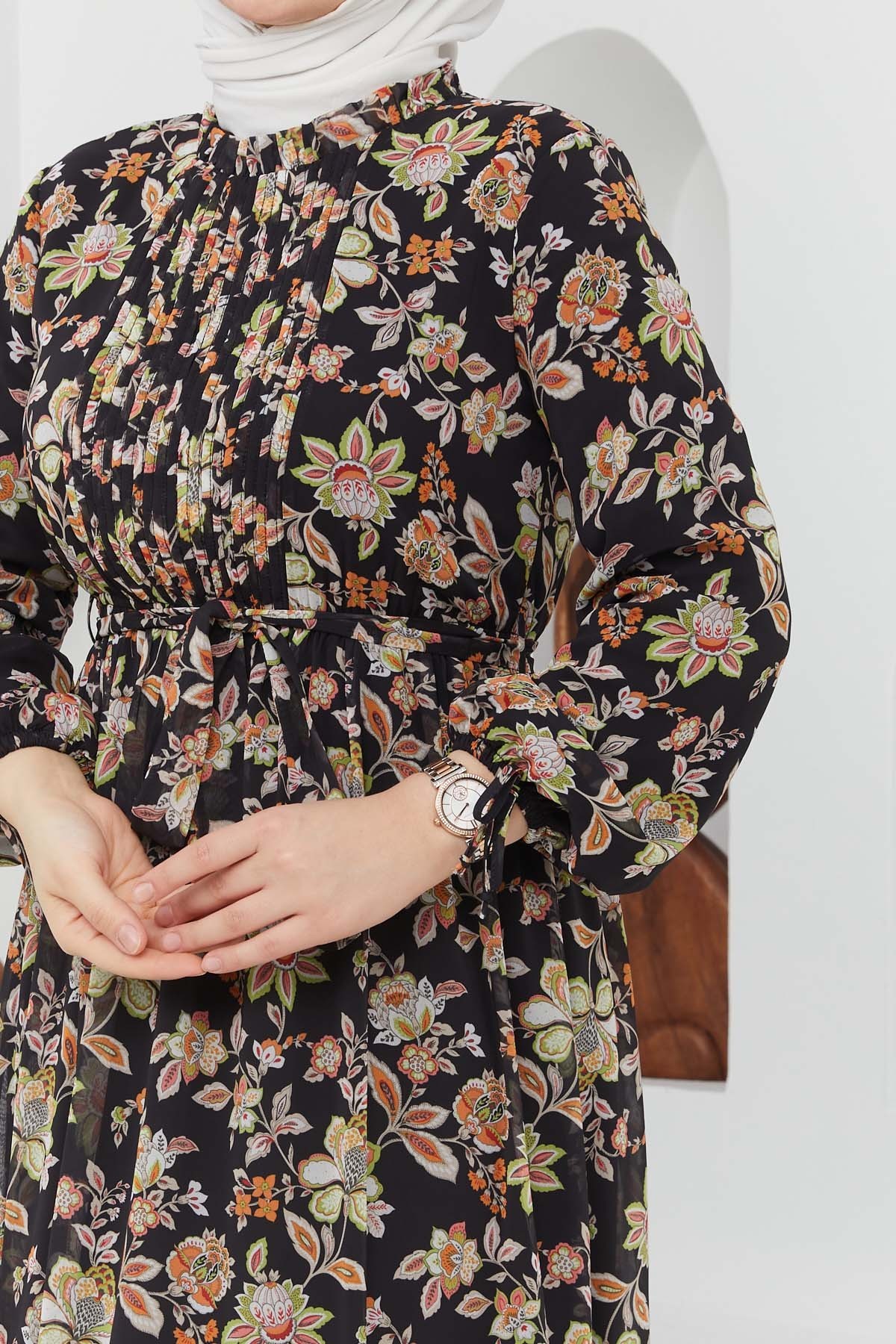 Sıla Şifon Elbise - Siyah