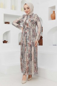 Açelya Şifon Elbise - Bej