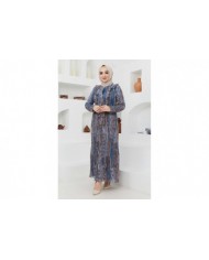 Açelya Şifon Elbise - İndigo