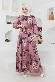 Ayşe Saten Elbise - Lila