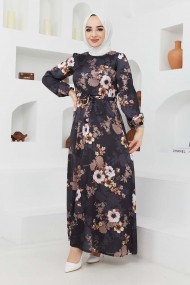 Ayşe Saten Elbise - Siyah