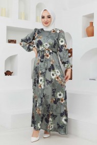 Ayşe Saten Elbise - Yeşil