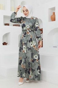 Ayşe Saten Elbise - Yeşil