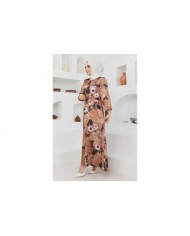 Ayşe Saten Elbise - Camel