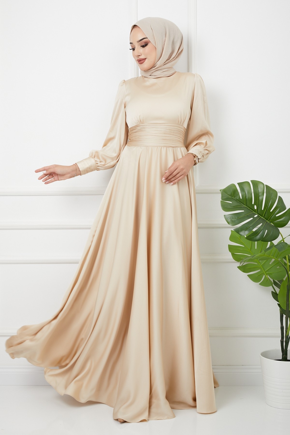 Beli Piliseli Abiye - Taş