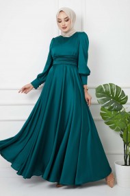 Beli Piliseli Abiye - Yeşil