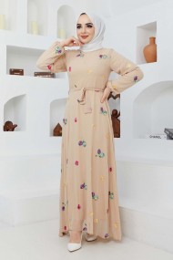 Alya Şifon Elbise - Bej