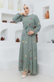 Alya Şifon Elbise - Yeşil