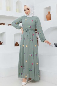 Alya Şifon Elbise - Yeşil